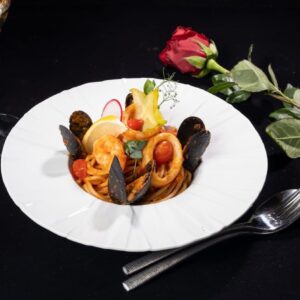 Spaghete cu fructe de mare 400g, E621, E627