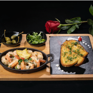 Creveți cu usturoi & bruschette aglio 400g