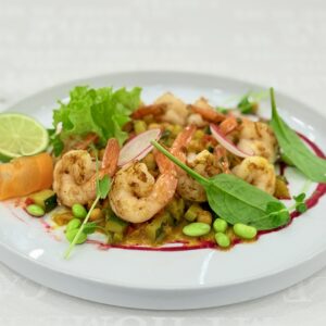 Creveți grill și piure de năut, 300 gr.